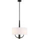 Patchwork 3 Light 18 inch Black with Satin Brass Pendant Ceiling Light in Black/Satin Brass