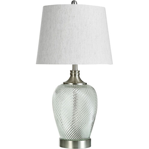 Elyse 29 inch 150.00 watt Clear Glass/Silver Table Lamp Portable Light