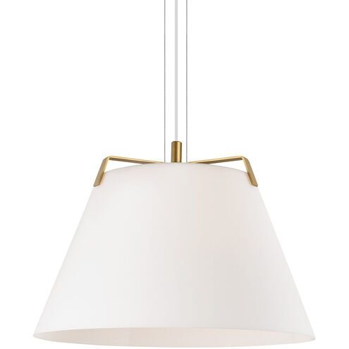 Sean Lavin Devin 1 Light 19 inch Satin Gold/White Pendant Ceiling Light in Incandescent
