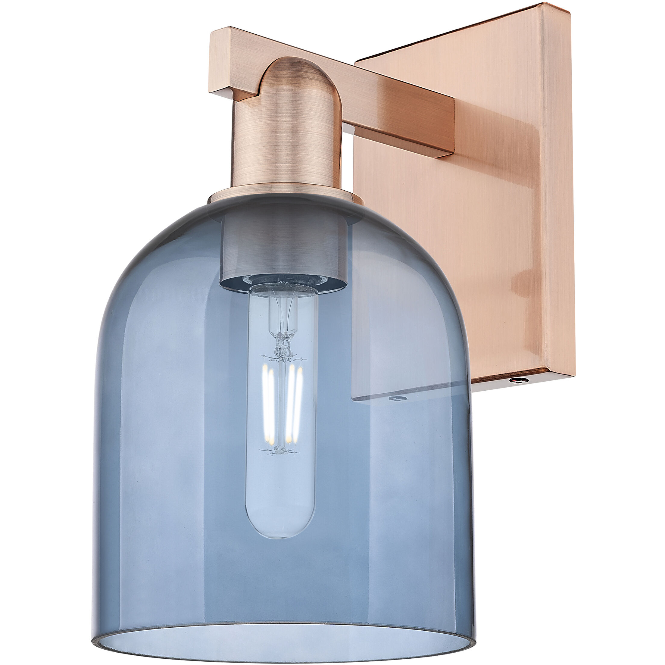 Arcadia Bella Armed Sconce Wall Light in Antique Copper, Blue