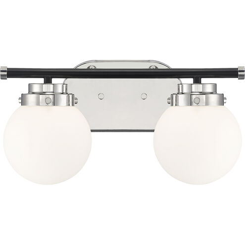 Elle 2 Light 15 inch Polished Nickel Vanity Light Wall Light