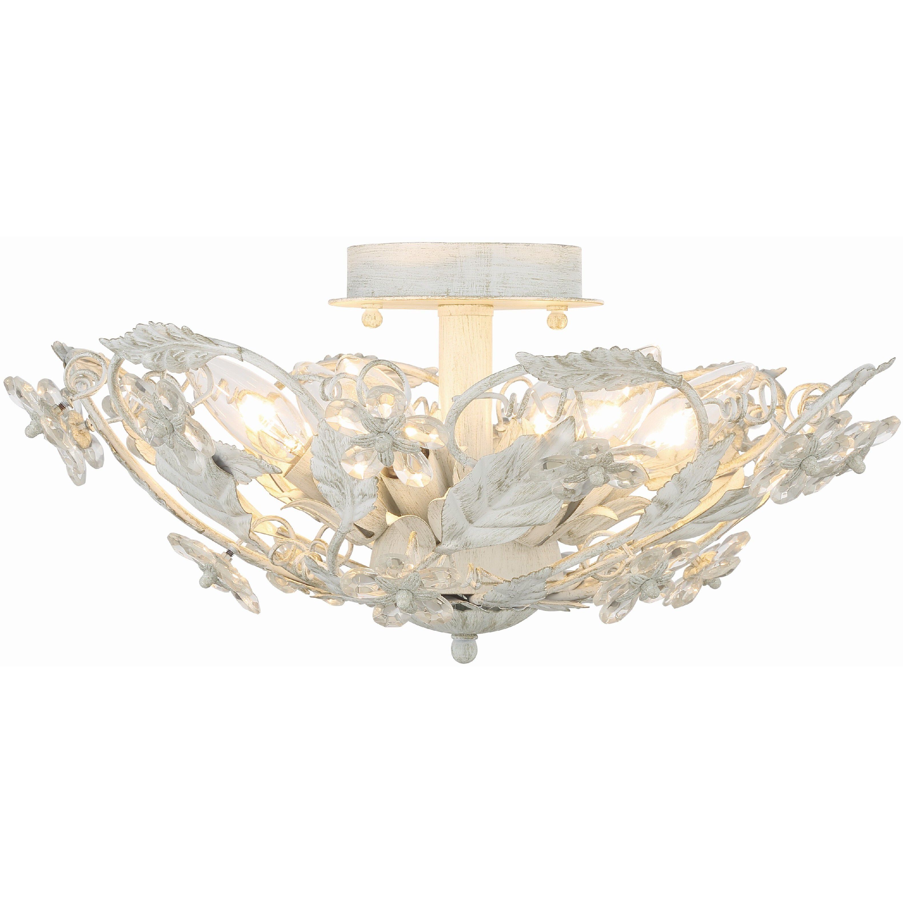 Paris Market 6 Light 16 inch Antique White Semi Flush Ceiling Light
