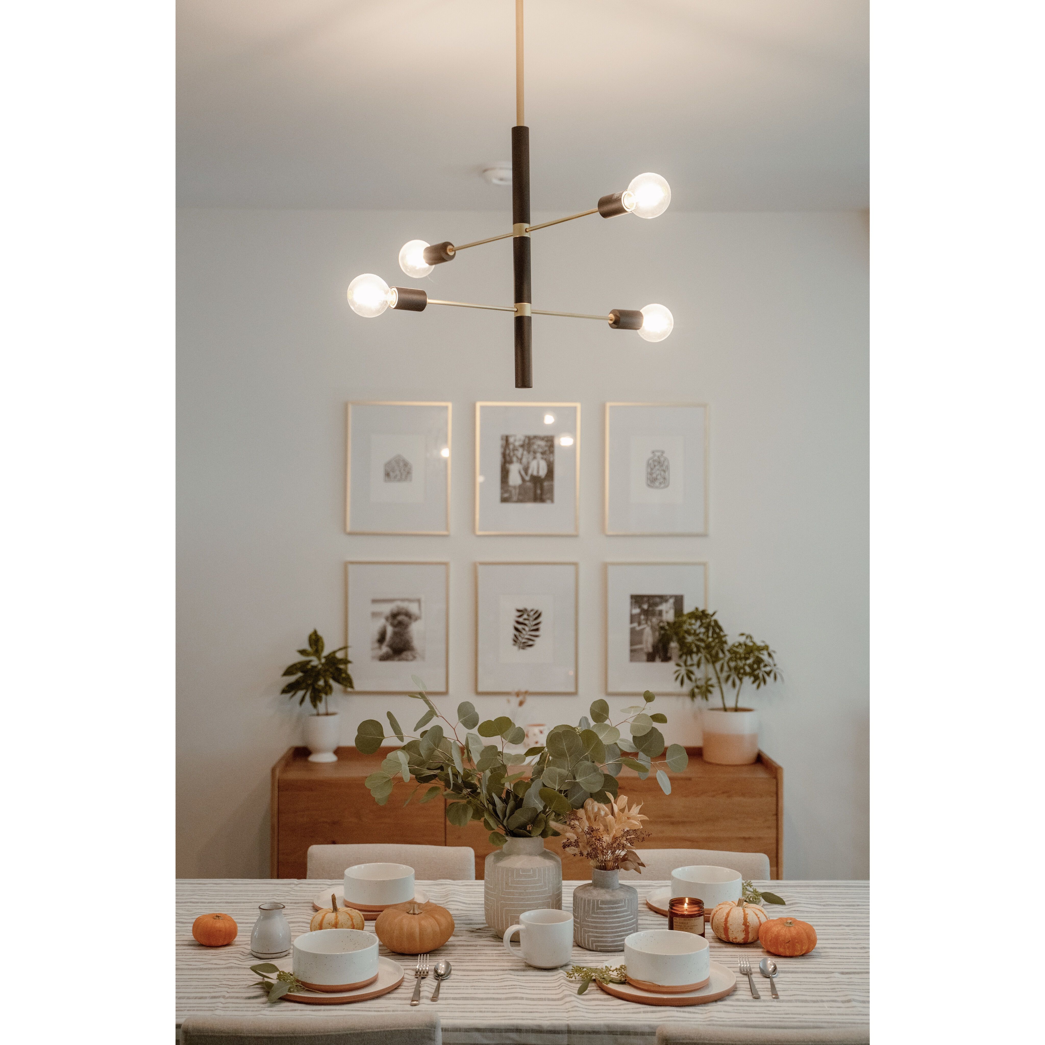 Astrid 4 Light 24 inch Aged Brass Chandelier Ceiling Light in Aged Brass and Black