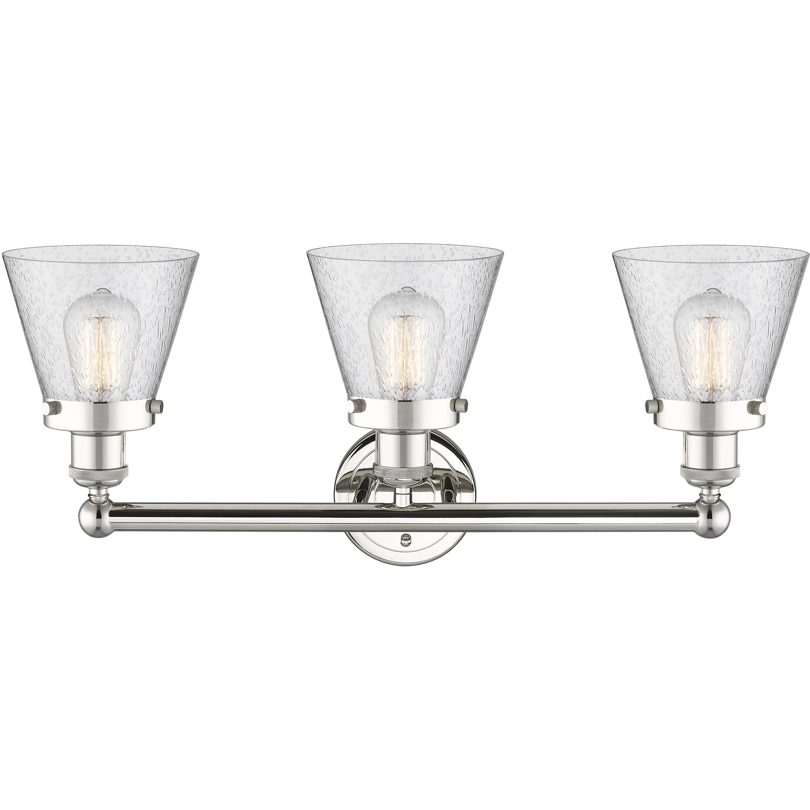 Cone 3 Light 24.5 inch Polished Nickel Bath Vanity Light Wall Light in Seedy