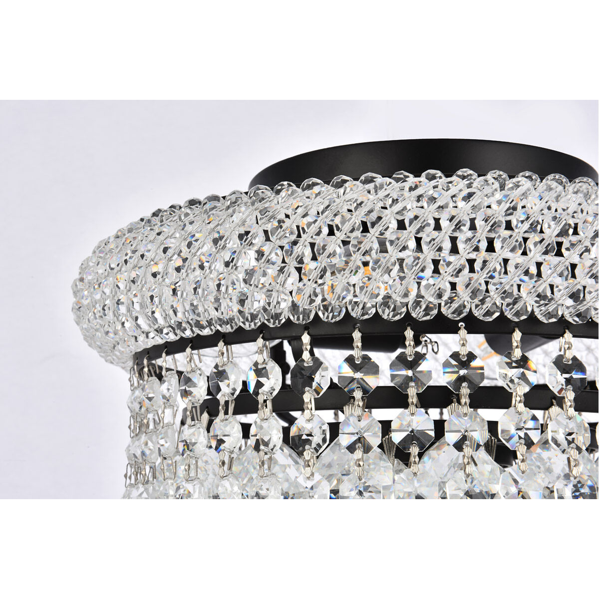 Primo 4 Light 12 inch Black and Clear Flush Mount Ceiling Light