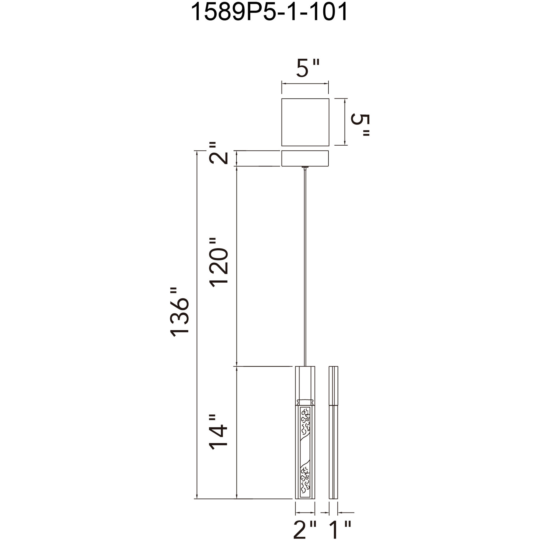 Greta LED 2 inch Black Mini Pendant Ceiling Light