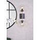 Neri 2 Light 7 inch Black and Brass Bath Sconce Wall Light