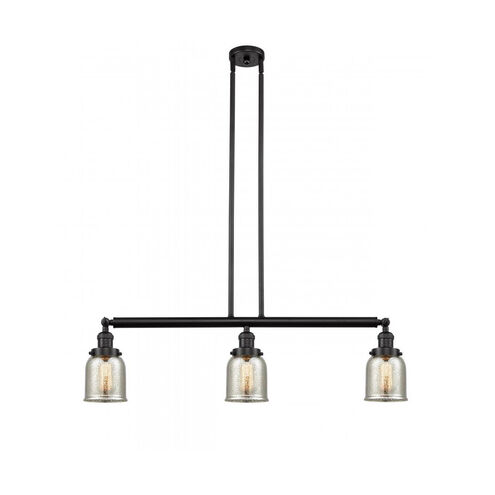 Franklin Restoration Small Bell 3 Light 38 inch Oil Rubbed Bronze Island Light Ceiling Light in Silver Plated Mercury Glass, Franklin Restoration