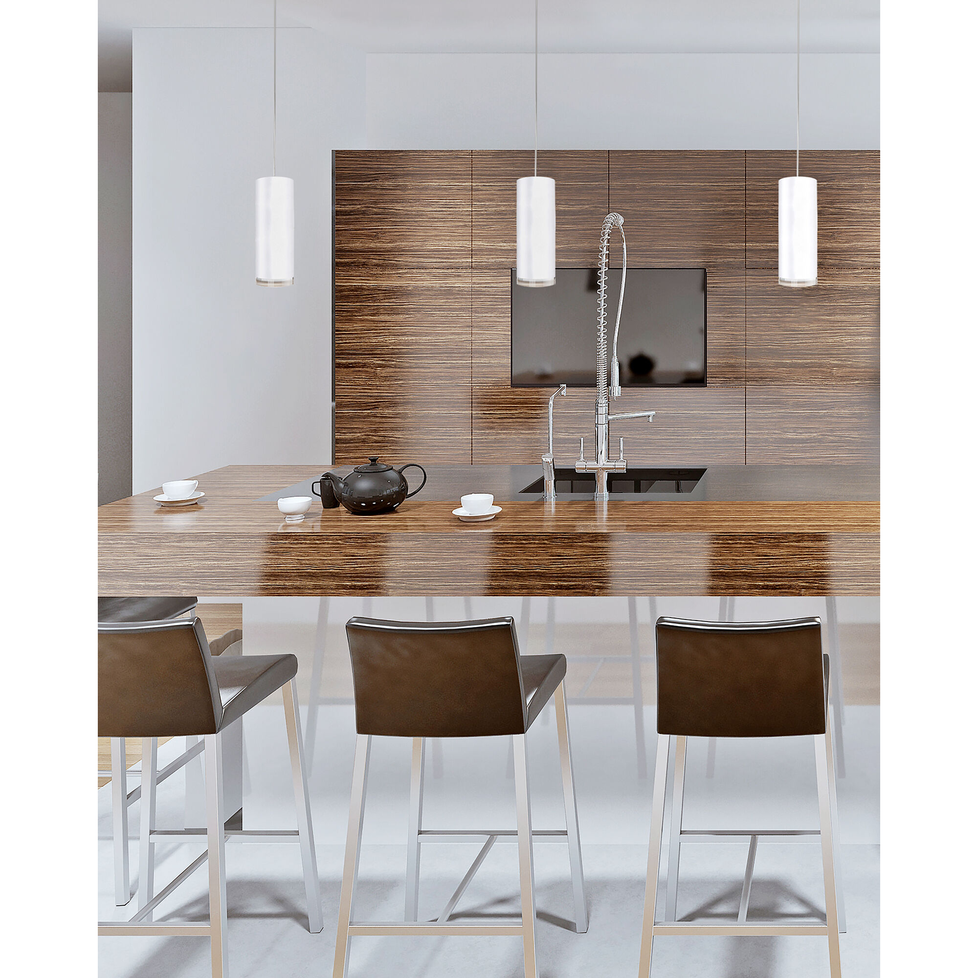 Cameo Pendant Ceiling Light in White