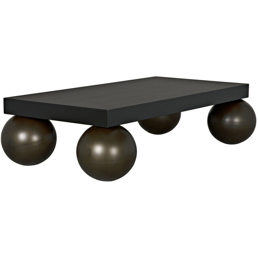 Cosmo 70 X 38.5 inch Matte Black and Aged Brass Coffee Table
