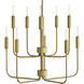 Austen 10 Light 30 inch Lacquered Brass Chandelier Ceiling Light