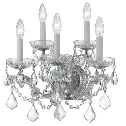 Maria Theresa 5 Light 16 inch Polished Chrome Sconce Wall Light in Clear Hand Cut
