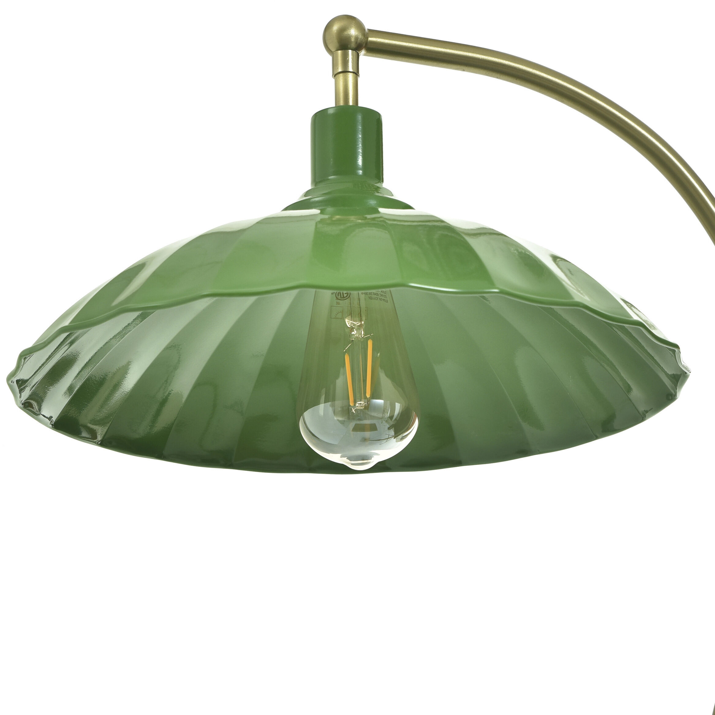 Penelope 61 inch 60 watt White Marble and Polished Brass Floor Lamp Portable Light