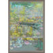 Reeds and Lilies Turquoise and Green and Pink and Multi Framed Art
