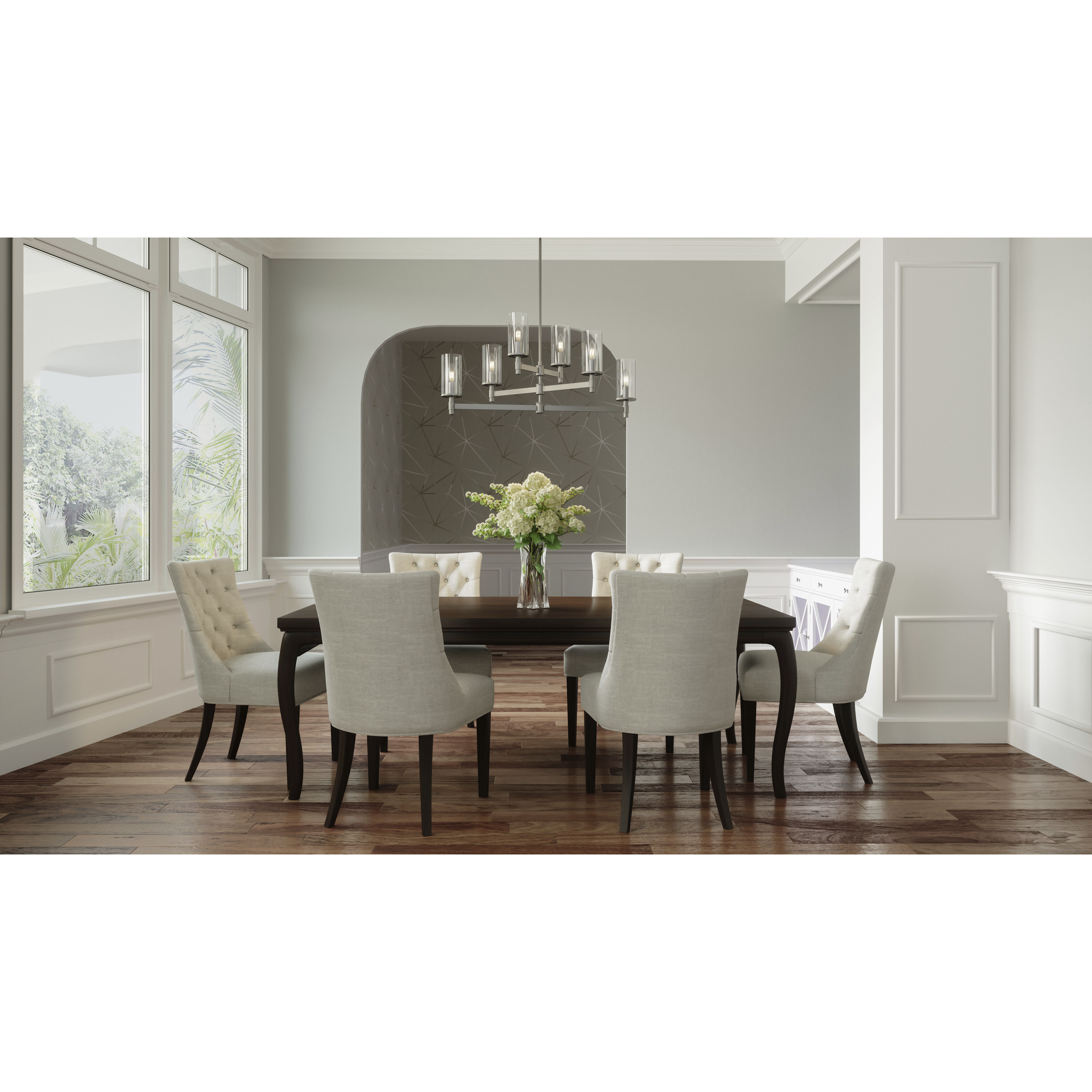 Wynnbrook 6 Light 36 inch Antique Nickel Island Light Ceiling Light