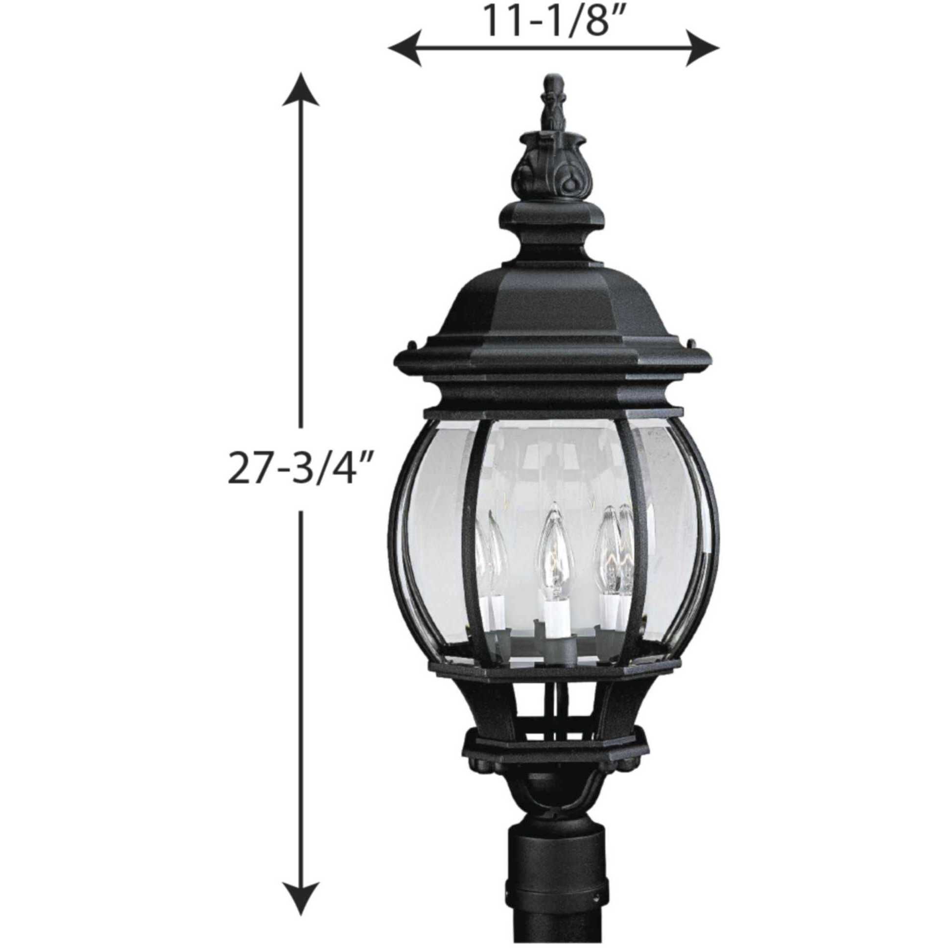 Onion 4 Light 28 inch Textured Black Outdoor Post Lantern