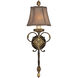 Castile 1 Light 9 inch Bronze Sconce Wall Light in Hand-Sewn Shade 