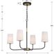 Niles 4 Light 29 inch Black Forged and Modern Gold Chandelier Ceiling Light