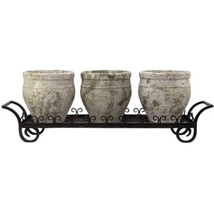 Northgate Rustic and Taupe Outdoor Triple Planter