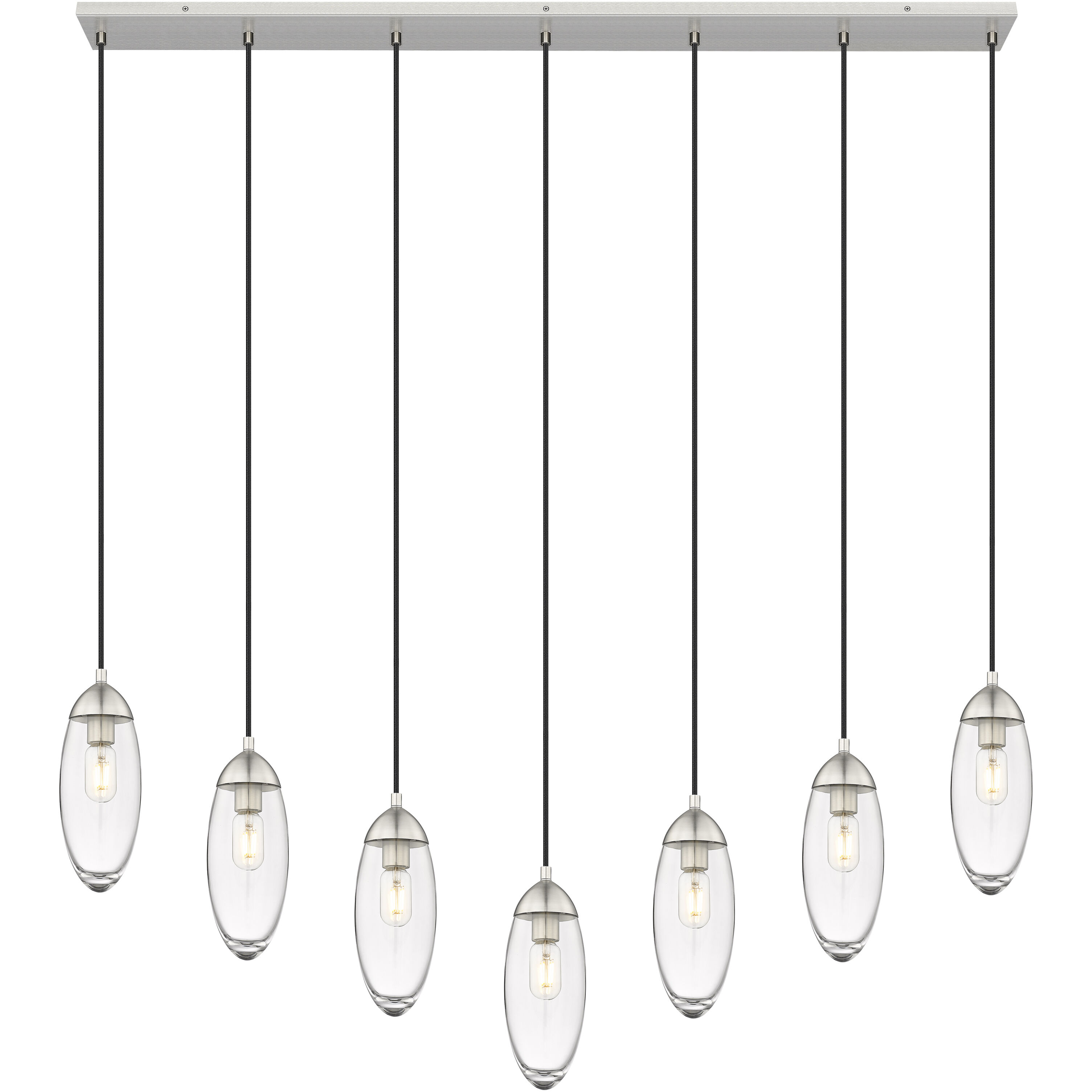 Arden 7 Light 54 inch Brushed Nickel Linear Chandelier Ceiling Light