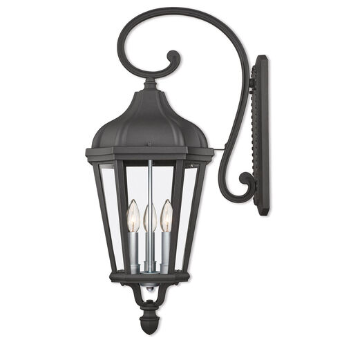 Morgan 3 Light 29 inch Textured Black Outdoor Wall Lantern