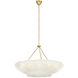 AERIN Claude LED 37.75 inch Hand-Rubbed Antique Brass Chandelier Ceiling Light in Clear Graniglia Glass
