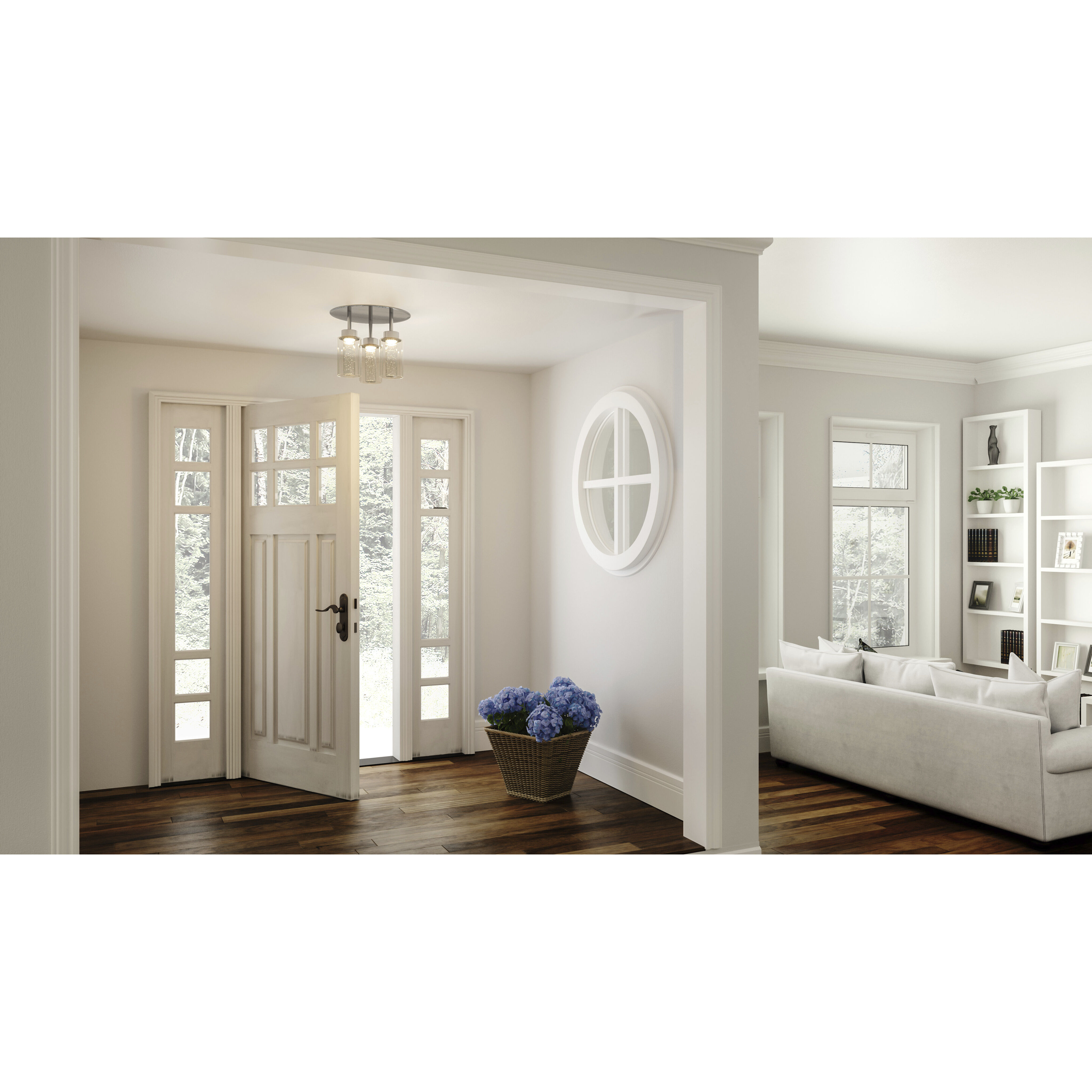 Jade LED 14 inch Polished Chrome Flush Mount Ceiling Light