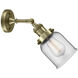 Franklin Restoration Small Bell 1 Light 5 inch Antique Brass Sconce Wall Light in Incandescent, Clear Glass, Franklin Restoration