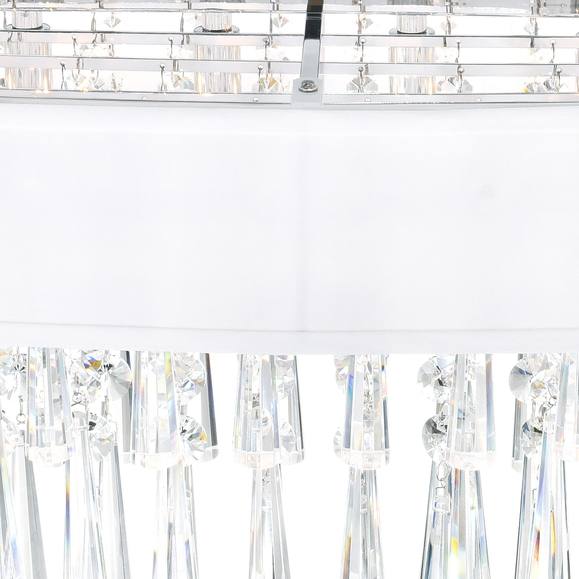 Franca 4 Light 16 inch Chrome Drum Shade Flush Mount Ceiling Light in Off White