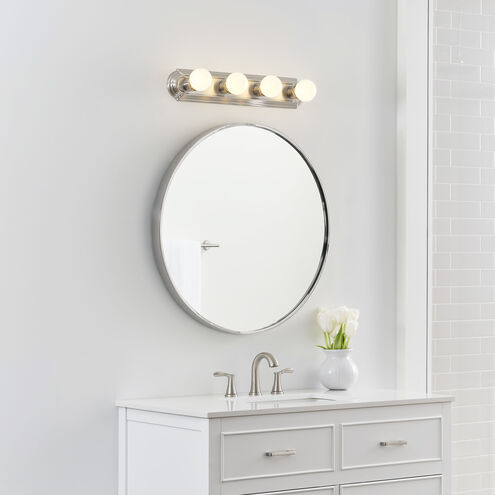 De-Lovely 4 Light 24 inch Brushed Nickel Bath Vanity Wall Sconce Wall Light