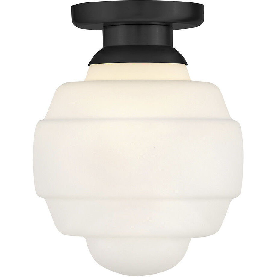 Penny 1 Light 12 inch Black Flush Mount Ceiling Light, Small