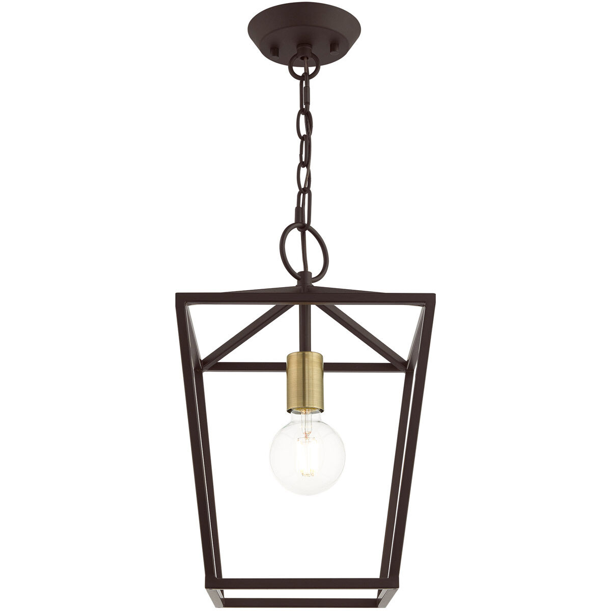 Devone 1 Light 10 inch Bronze Convertible Semi Flush/Lantern Ceiling Light