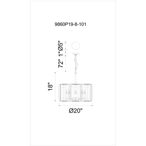 Jacquet 8 Light 20 inch Black Chandelier Ceiling Light