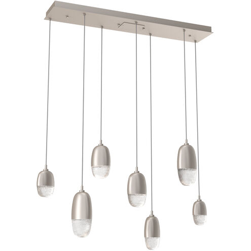 Pebble LED Beige Silver Linear Pendant Ceiling Light in 2700K LED, Multiport