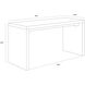 Madrid 59 X 23.5 inch Grey / Medium Brown Desk