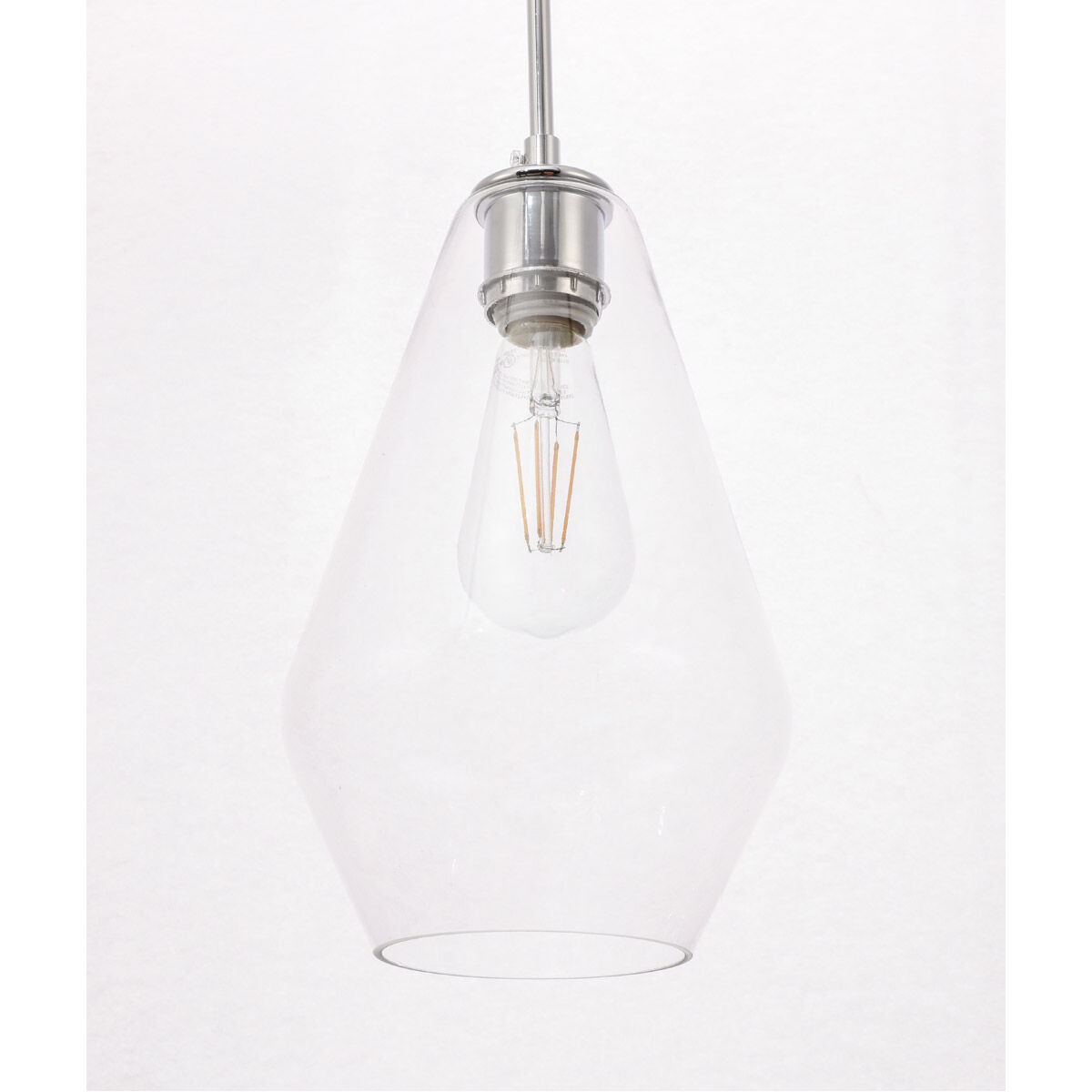 Gene 1 Light 7 inch Chrome Pendant Ceiling Light