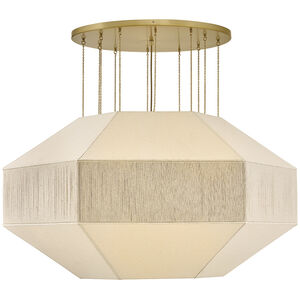 Lisa McDennon Lyla 10 Light 50.5 inch Lacquered Brass Chandelier Ceiling Light, Drum