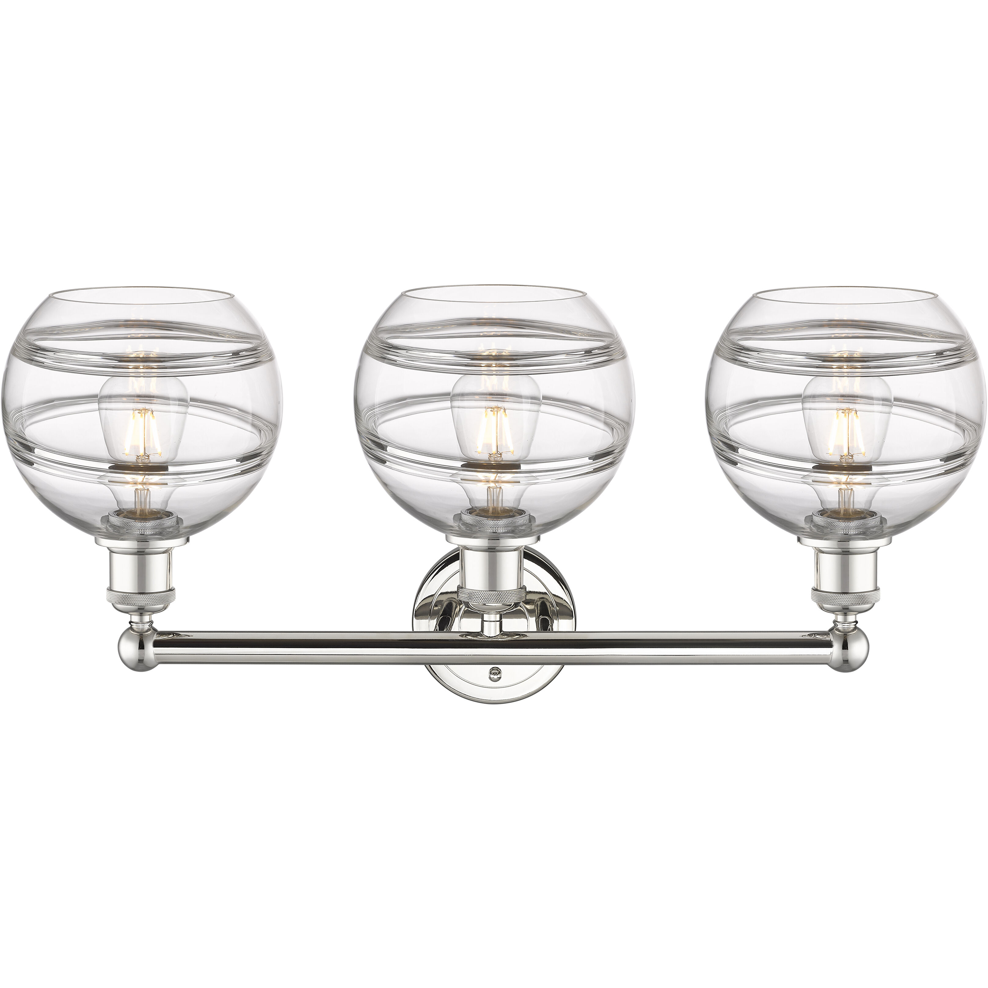 Edison Rochester 3 Light 26 inch Polished Nickel Bath Vanity Light Wall Light