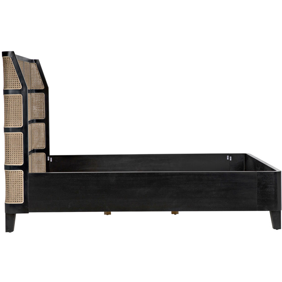 Porto A Hand Rubbed Black Bed, Queen