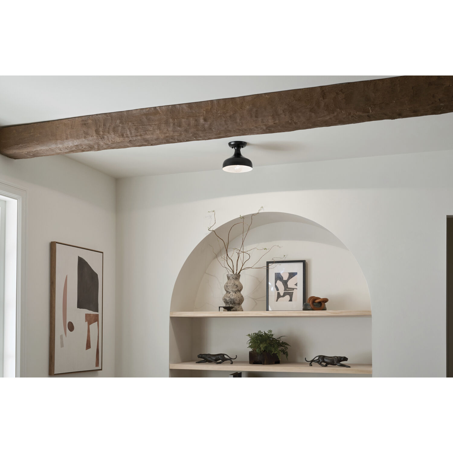 Sisu LED 8 inch Black Semi Flush Mount Ceiling Light