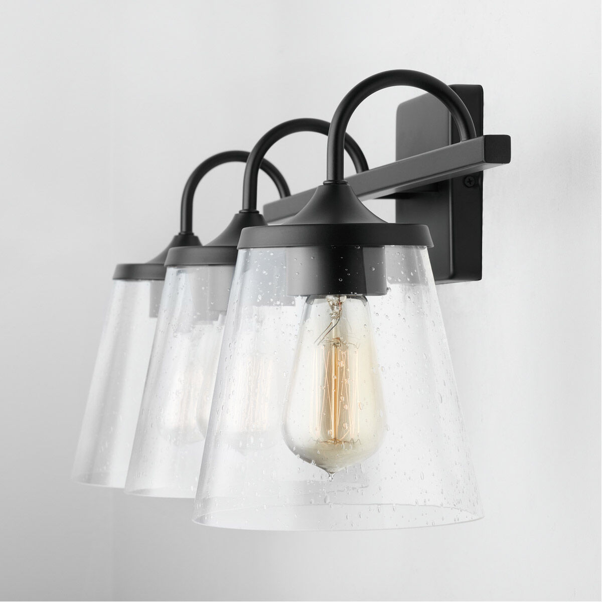 Jayne 3 Light 24.25 inch Matte Black Vanity Light Wall Light