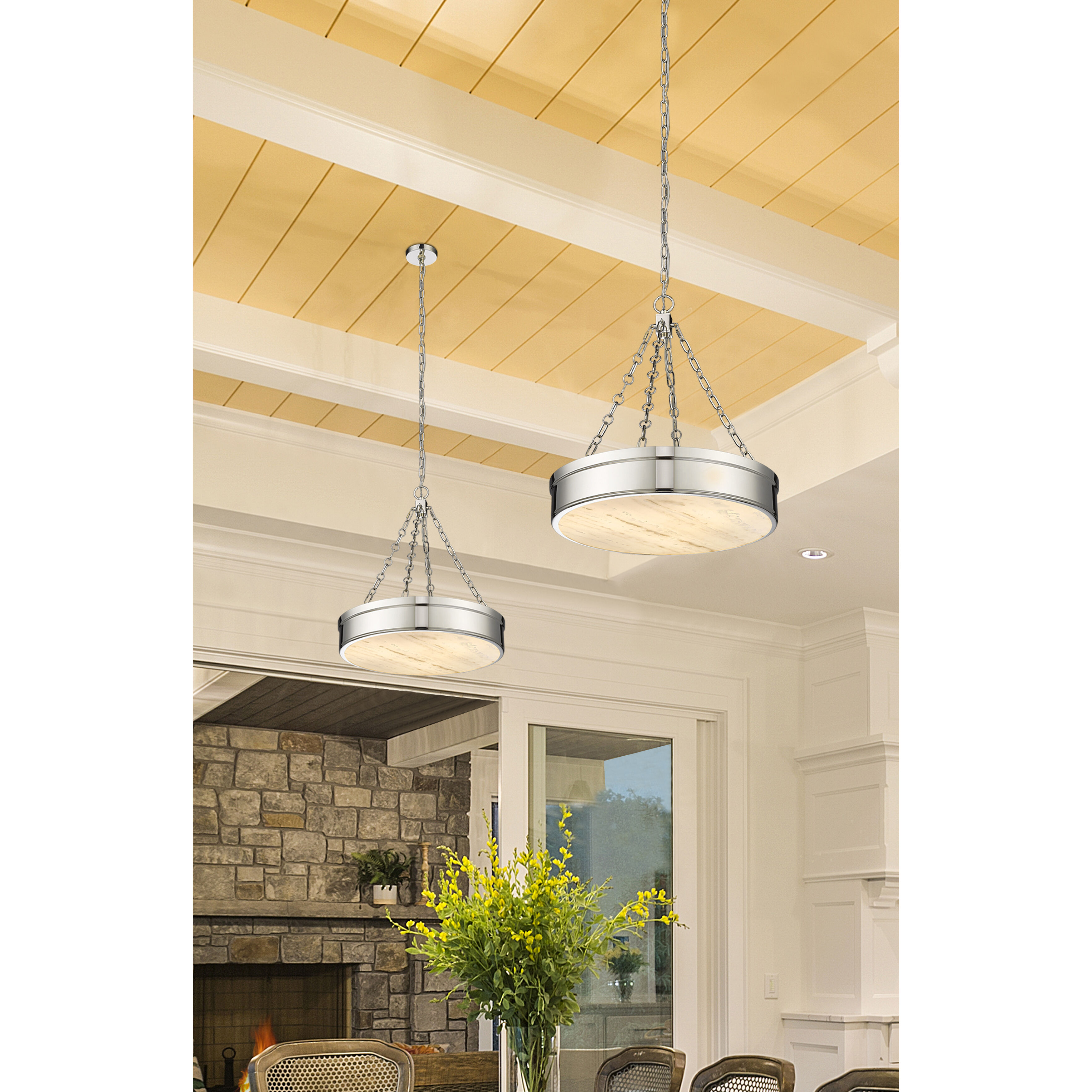 Anders LED 22 inch Polished Nickel Chandelier Ceiling Light
