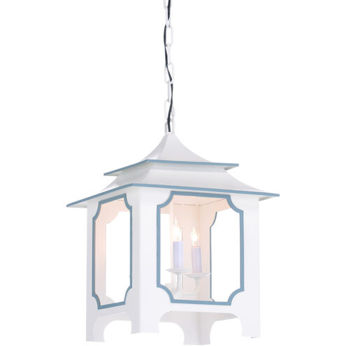 Claire Bell 3 Light 14 inch Gray/Blue Lantern Pendant Ceiling Light, Small