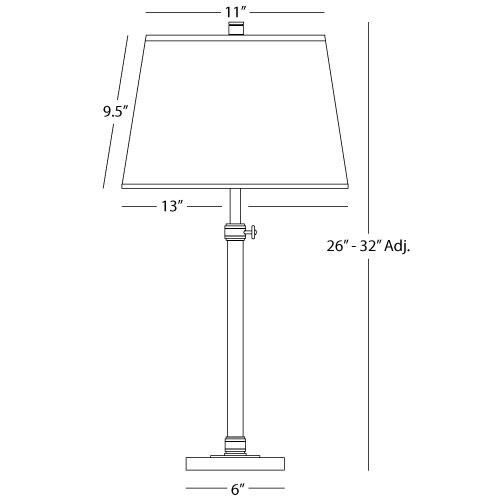 Bruno 26 inch 150 watt Lead Bronze with Ebonized Nickel Table Lamp Portable Light in Fondine