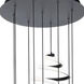 Whirl LED 17 inch Black Multi-Light Pendant Ceiling Light, dweLED