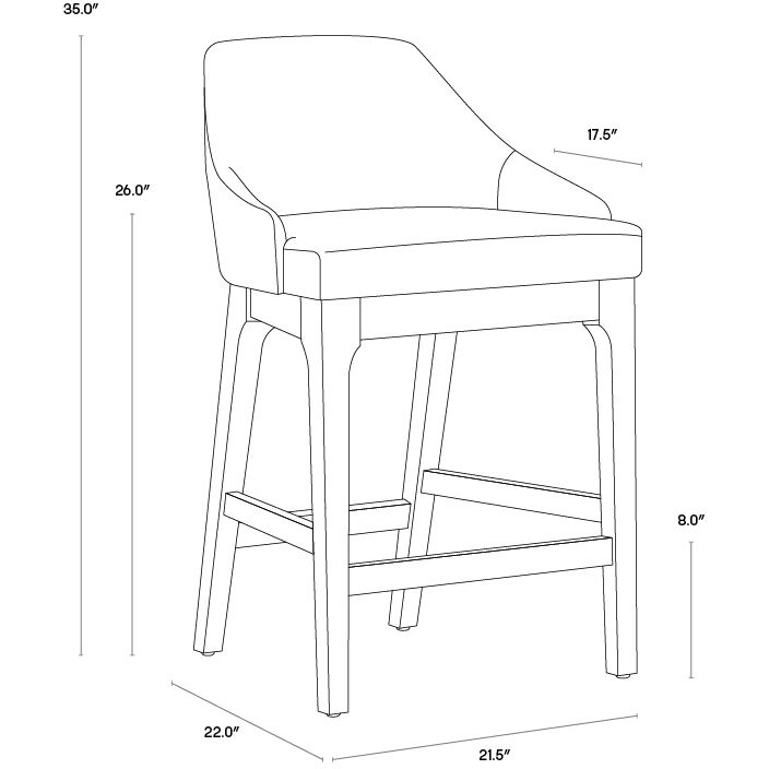 Kace 35 inch Bravo Cream Counter Stool