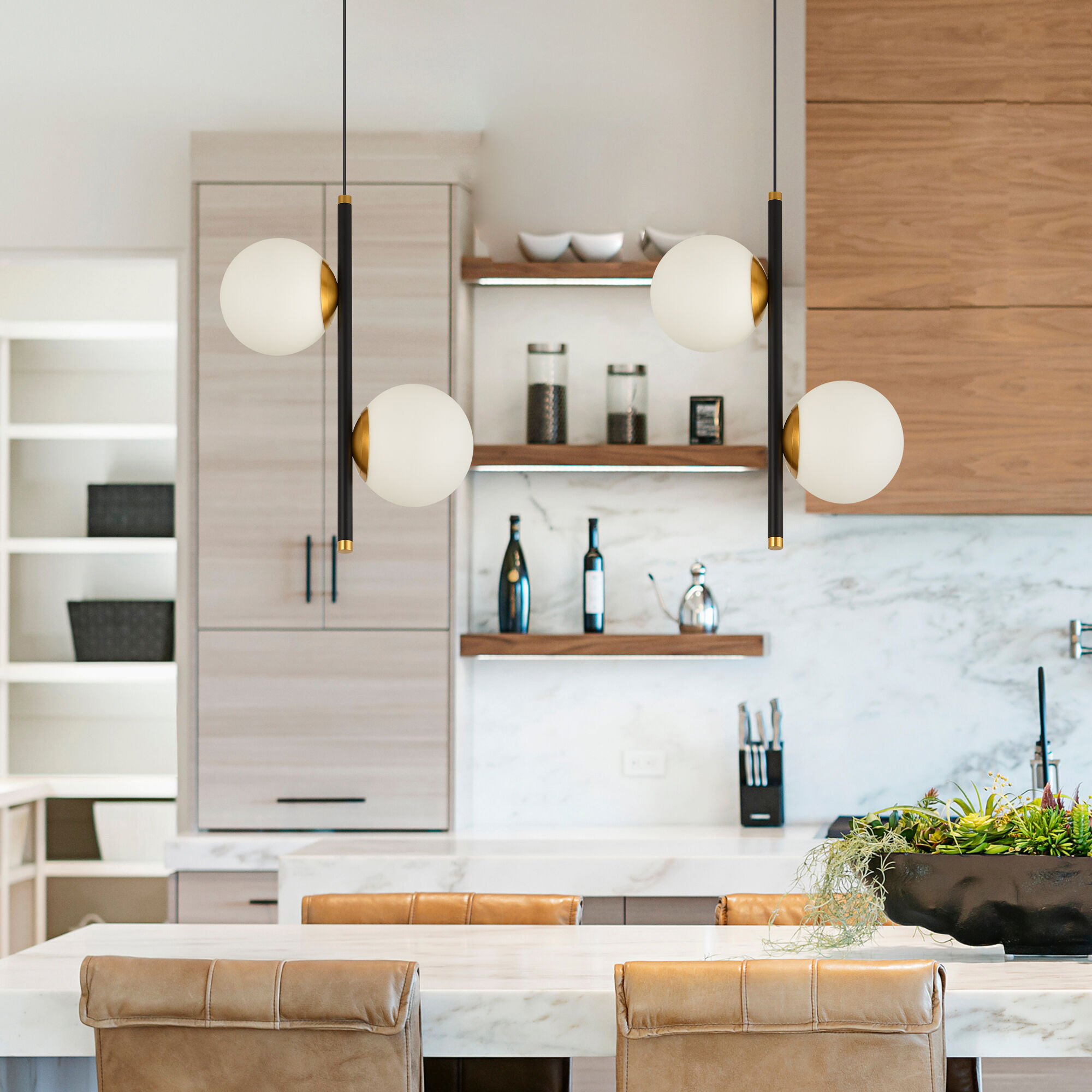 Capri 5 inch Black/Gold Pendant Ceiling Light