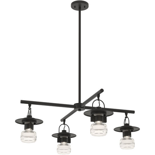 Mason 4 Light 33.9 inch Coastal Black Outdoor Pendant