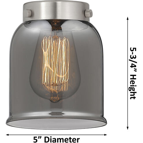 Bell 1 Light 5 inch Brushed Satin Nickel Mini Pendant Ceiling Light in Silver Plated Mercury Glass