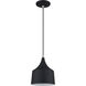 Bolita 8 inch Black with Brushed Nickel Accents Pendant Ceiling Light